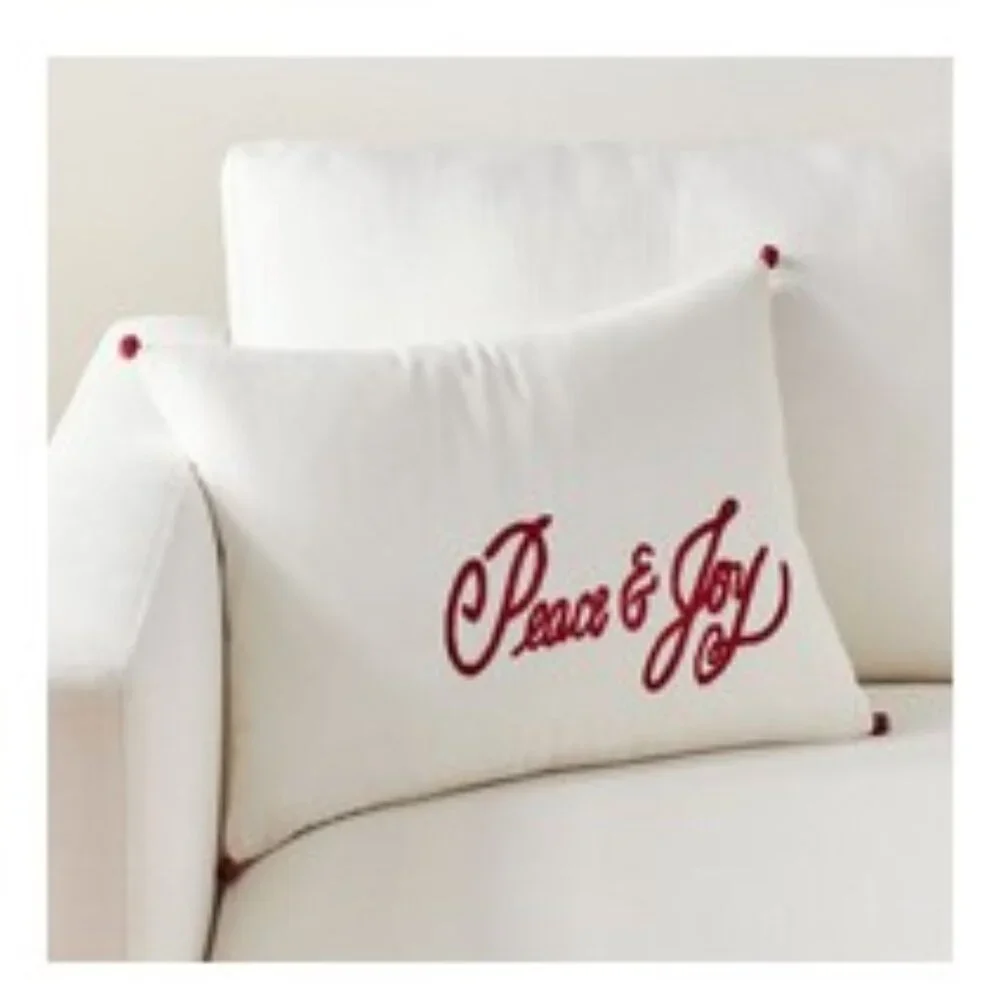 Pottery Barn Peace and Joy Velvet Lumbar Pillow Cover 14